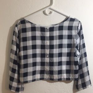 Checkerboard American apparel long sleeve crop top
